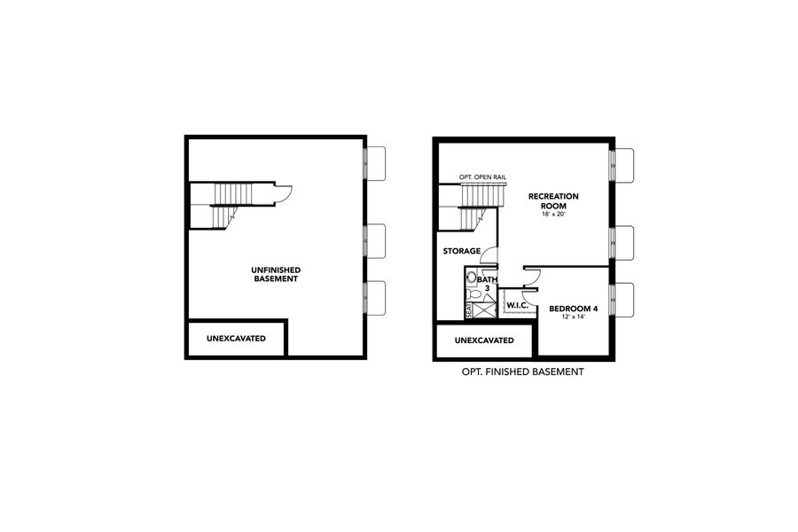 2D floor plan layout for the Evans - City by Brightland Homes in Dillon Pointe - City, Broomfield, CO (Image 3).
