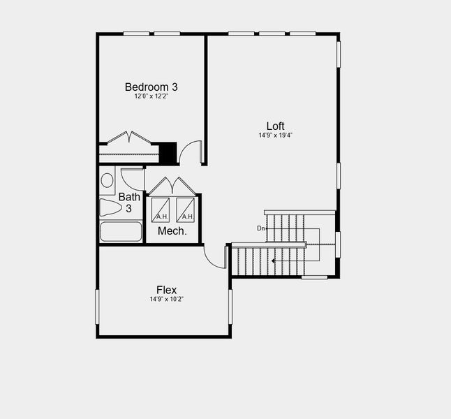 2D floor plan layout for the Genoa by Taylor Morrison in Esplanade at St. Marys, St. Marys, GA (Image 4).