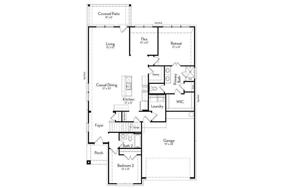2D floor plan layout for the Silverwood by Autograph Homes in Aldeana - Paintbrush Collection, Bonney, TX (Image 3). 2D floor plan layout for the Silverwood by Autograph Homes in Aldeana - Paintbrush Collection, Bonney, TX (Image 3).