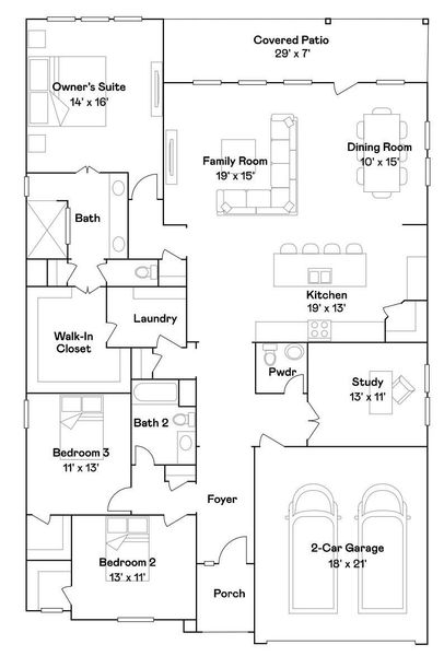 2D floor plan layout of this home in Kresston, Montgomery, TX (Image 3).