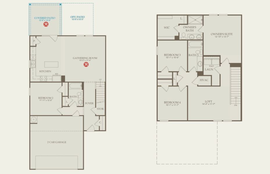 2D floor plan layout of this home in Grand Arbor, Blythewood, SC (Image 5).