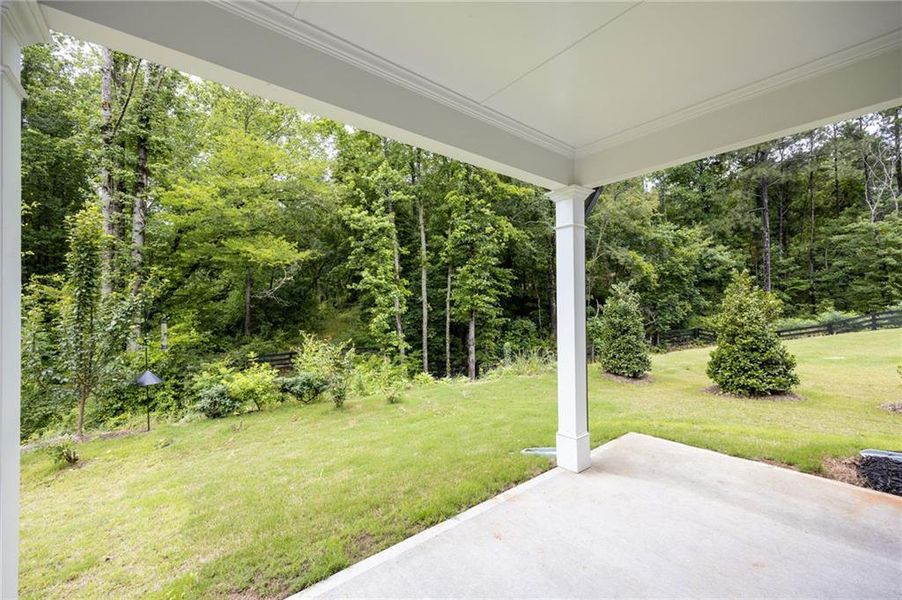 Exterior details and patio area of a home in Hillside Manor, Powder Springs (Image 4). Exterior details and patio area of a home in Hillside Manor, Powder Springs (Image 4).