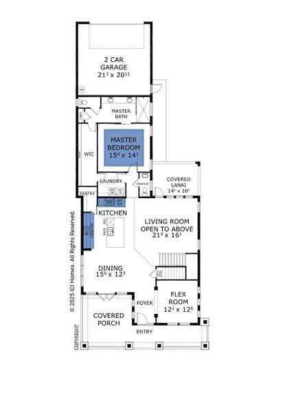 2D floor plan layout for the Kauai - Classic Series | 50' Wide Lots by ICI Homes in Laureate Park, Orlando, FL (Image 4).