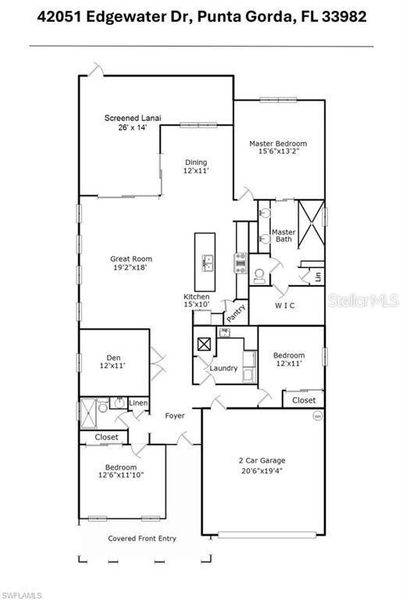 2D floor plan layout of this home in , Punta Gorda, FL (Image 3).