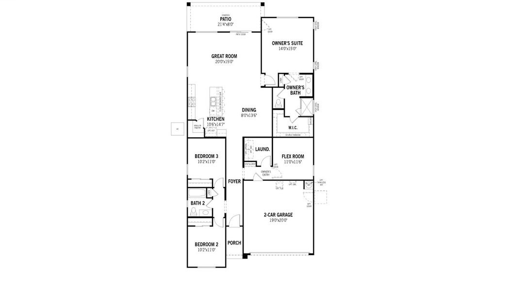 2D floor plan layout for the Copper by Mattamy Homes in Rosewood Heights, San Tan Valley, AZ (Image 3). 2D floor plan layout for the Copper by Mattamy Homes in Rosewood Heights, San Tan Valley, AZ (Image 3).