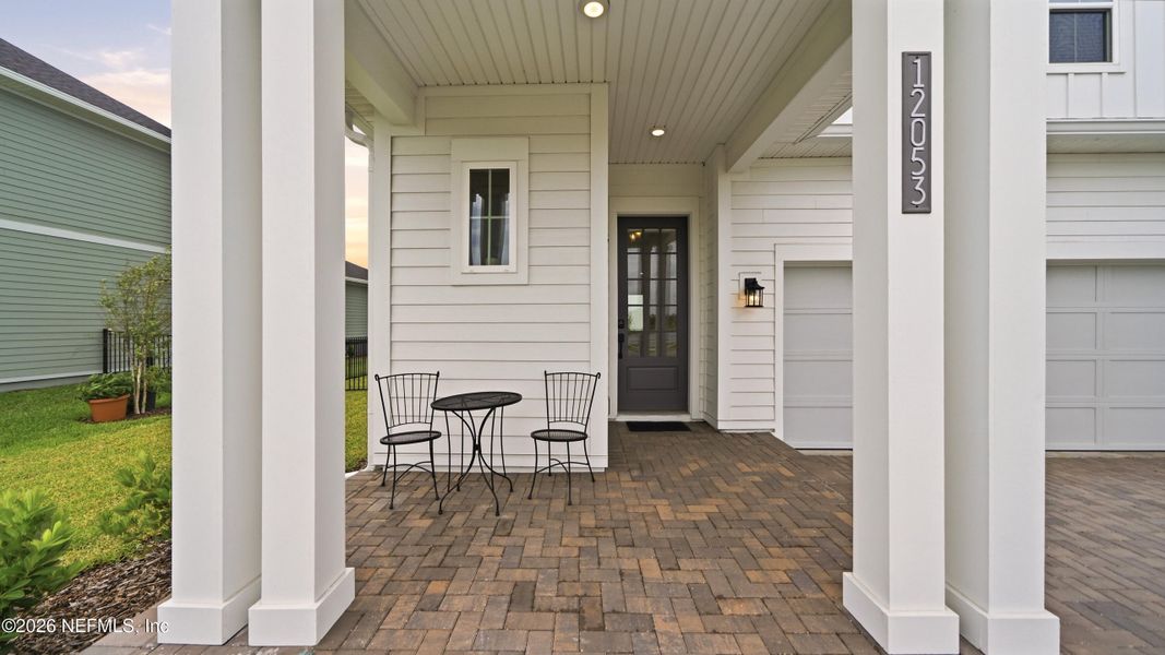 Exterior details and patio area of a home in Seven Pines 40' Front Entry, Jacksonville (Image 31).