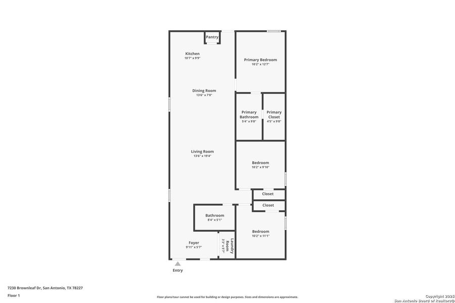 2D floor plan layout of this home in Torian Village: Belmar Collection, San Antonio, TX (Image 3).