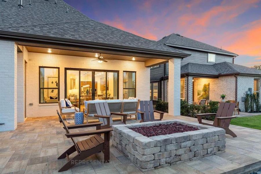 Exterior details and patio area of a home in Monterra, Fate (Image 3).