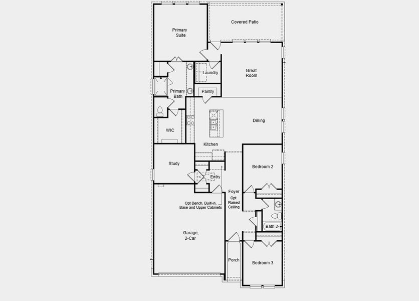 2D floor plan layout for the Acacia by Taylor Morrison in Turners Crossing, Austin, TX (Image 3).
