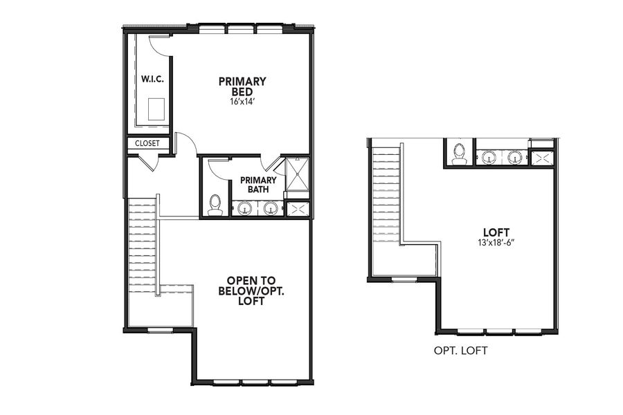 2D floor plan layout for the Crestone by Brightland Homes in Windler Townhomes, Aurora, CO (Image 5).