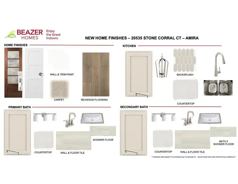 Design finishes for 20535 Stone Corral. Design finishes for 20535 Stone Corral.