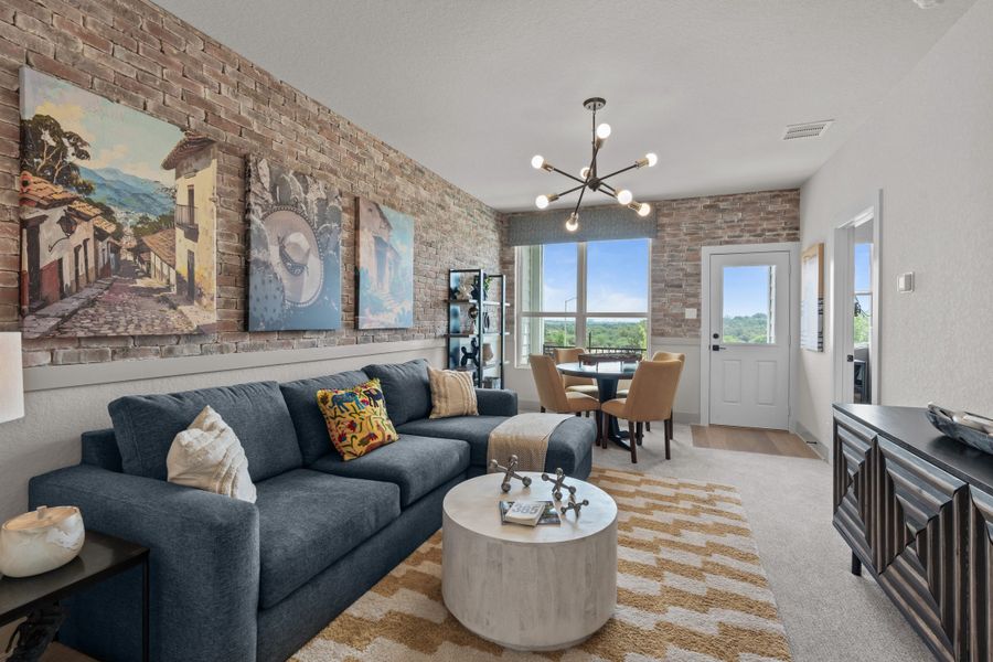 Representative furnished interior of a home built from the Apollo by Chesmar Homes in Centero at Stone Oak, San Antonio (Image 14).