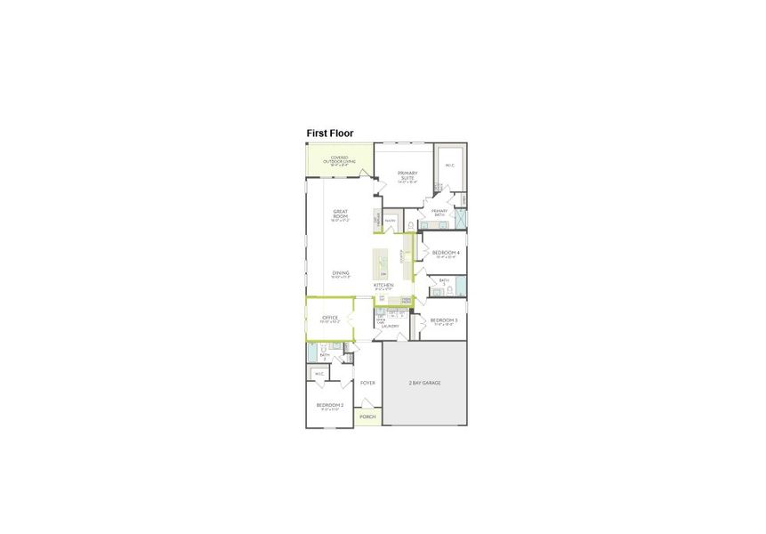 2D floor plan layout of this home in LaPrelle, Haslet, TX (Image 3).