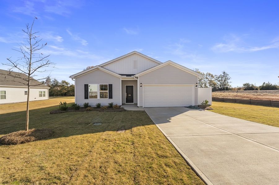 Front exterior of a new home in Burke Estates, Chesnee, SC, highlighting curb appeal (Image 1).