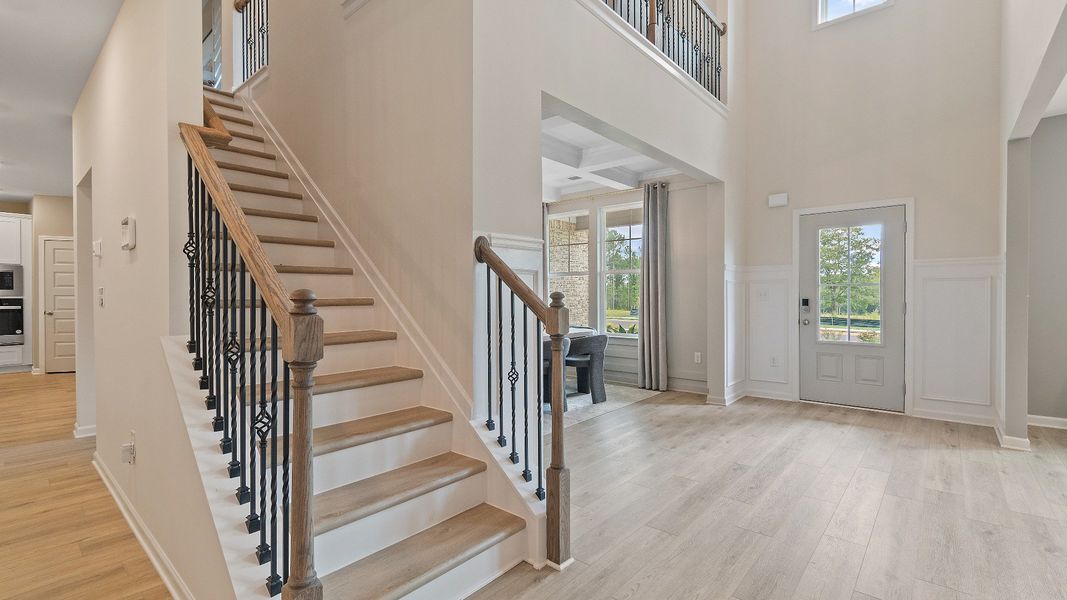 Furnished interior view inside a new home in Cambria at Traditions, Hampton (Image 9). Furnished interior view inside a new home in Cambria at Traditions, Hampton (Image 9).
