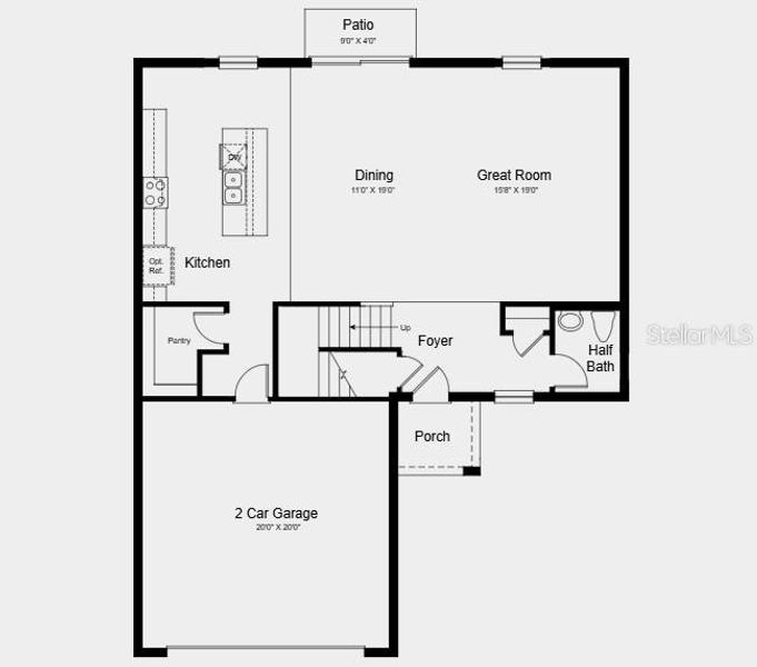 2D floor plan layout of this home in Firethorn, Parrish, FL (Image 5).