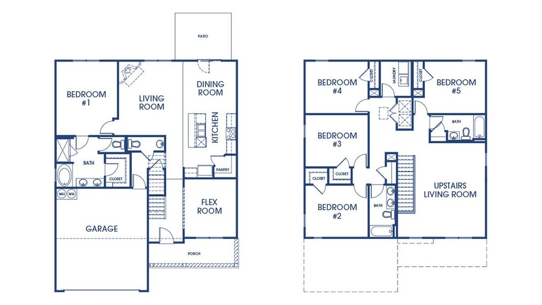 2D floor plan layout of this home in Estates at Deer Hollow, Grovetown, GA (Image 2).