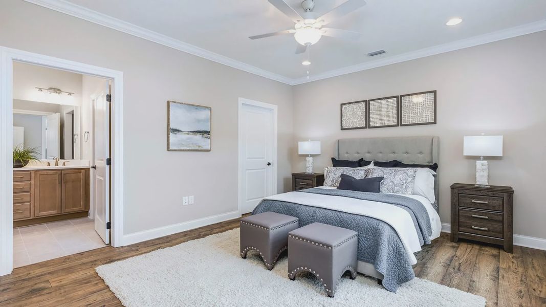 Representative furnished interior of a home built from the Capri by Epcon Communities in The Courtyards at Oak Grove, Durham (Image 42).