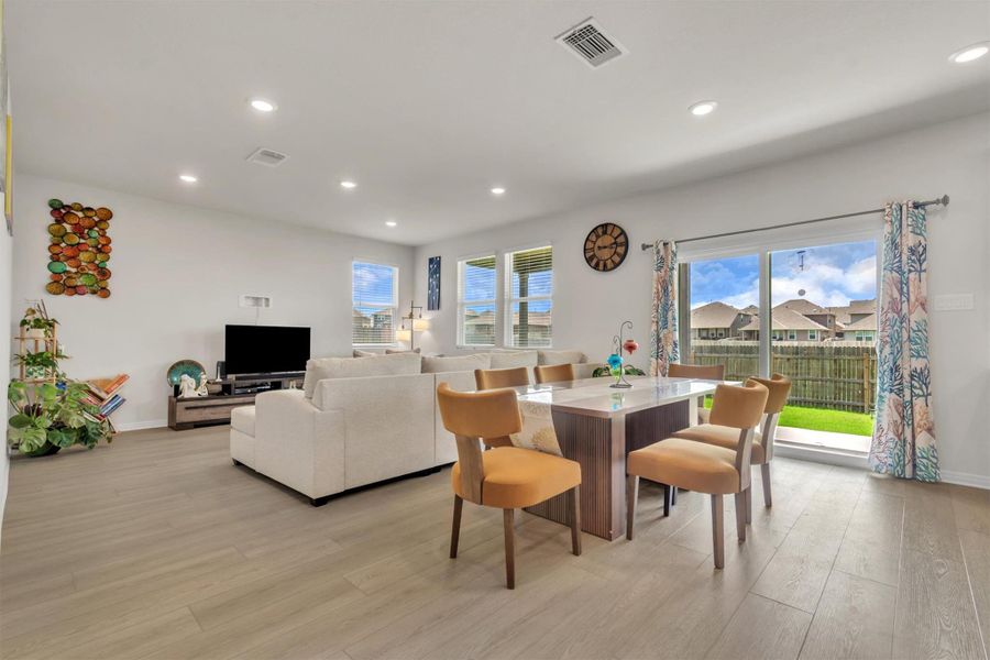 Dining and Living room flows perfectly for entertaining family and friends Dining and Living room flows perfectly for entertaining family and friends