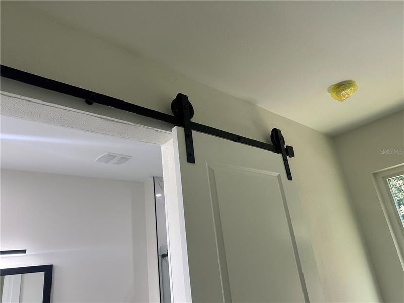 Bathroom barn door