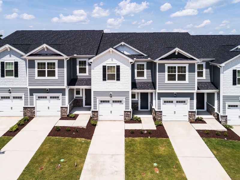 Front exterior of a new home in Vaughan Farms, Angier, NC, highlighting curb appeal (Image 2).