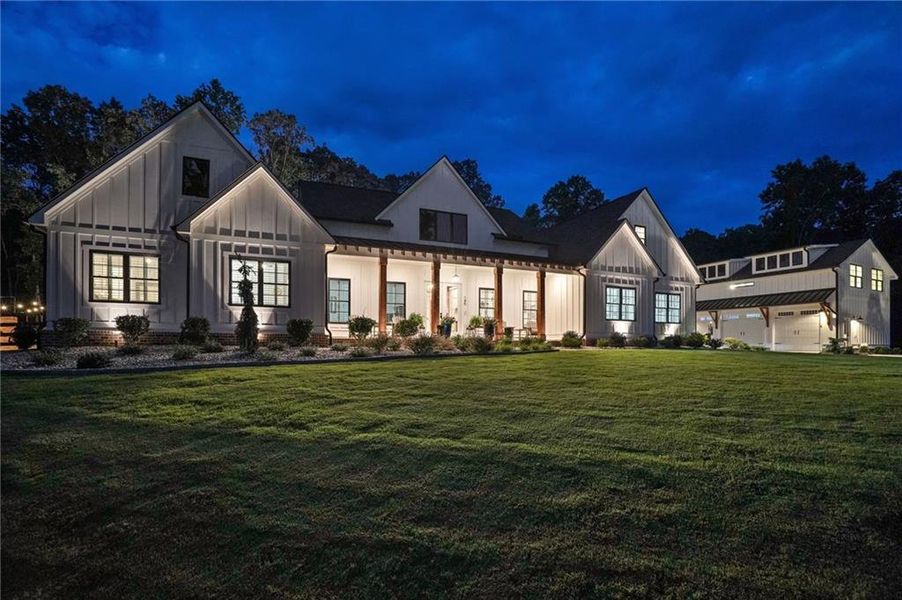 Front exterior of a new home in , Ball Ground, GA, highlighting curb appeal (Image 25). Front exterior of a new home in , Ball Ground, GA, highlighting curb appeal (Image 25).