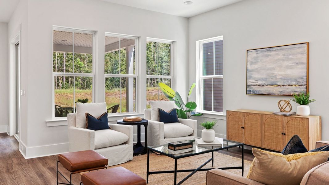 Furnished interior view inside a new home in Summerwind Crossing at Lakes of Cane Bay, Summerville (Image 8).