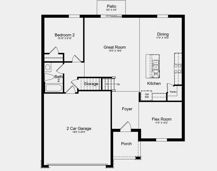 2D floor plan layout for the Kingfisher by Taylor Morrison in Westview, Poinciana, FL (Image 3).