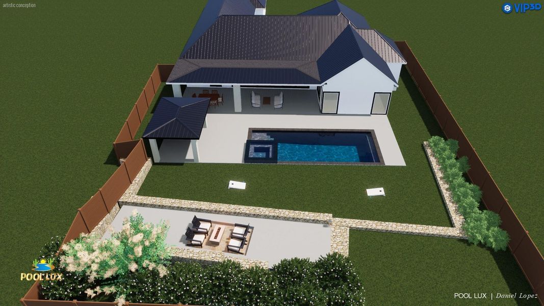 Plenty of room to put in  a pool.