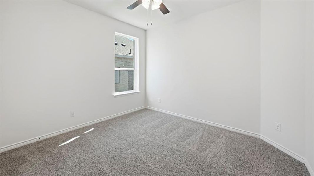 Spare room with carpet and ceiling fan Spare room with carpet and ceiling fan