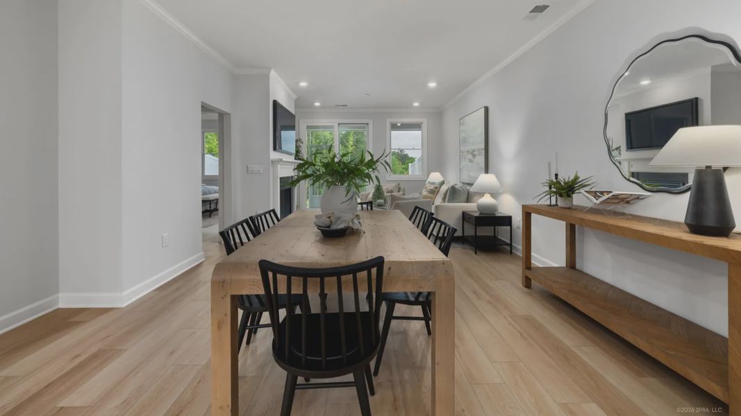 Furnished interior view inside a new home in The Courtyards at Oak Grove, Durham (Image 11).