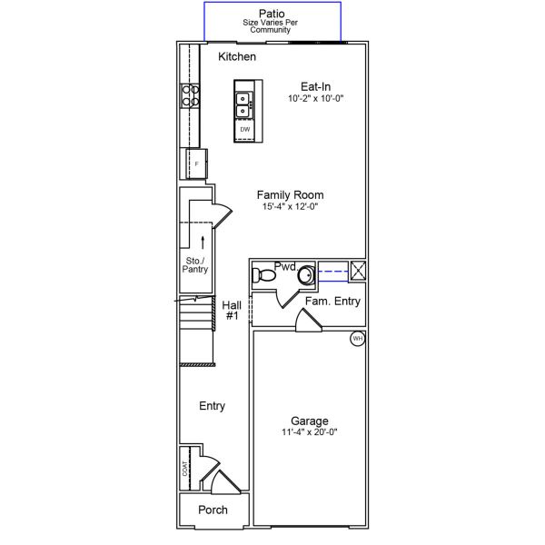 2D floor plan layout of this home in Edwards Station, Taylors, SC (Image 2).