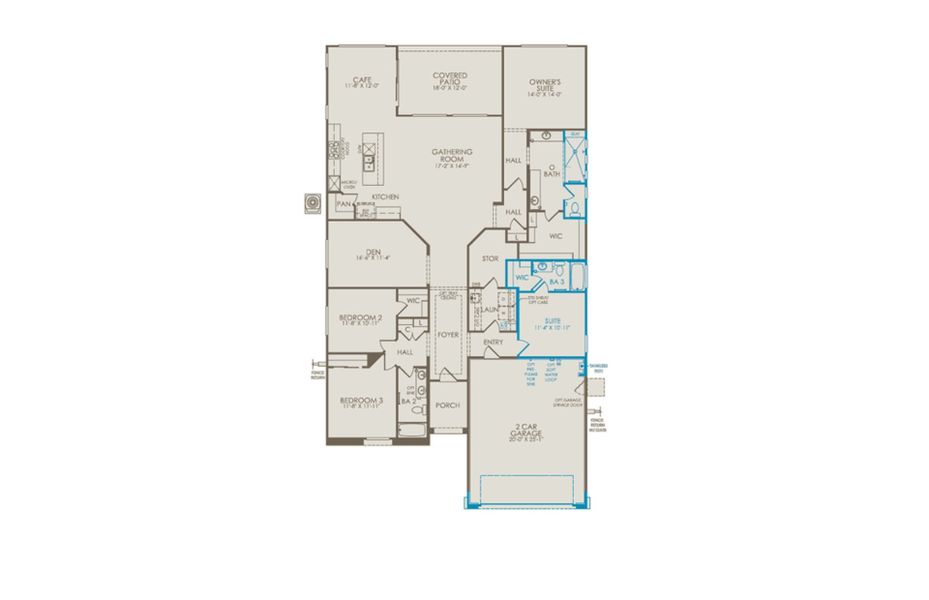 2D floor plan layout of this home in Artisan at Asante, Surprise, AZ (Image 3).