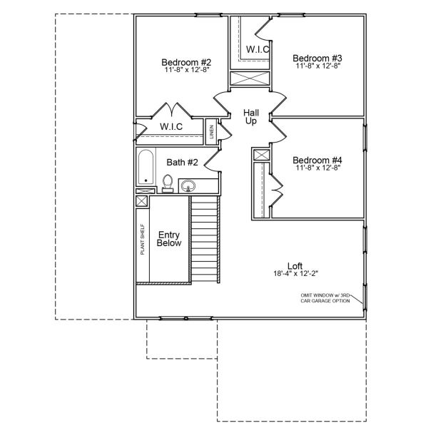 2D floor plan layout for the Nantahala II - Vanguard Collection by Mungo Homes in Sweetbrier, Durham, NC (Image 3).