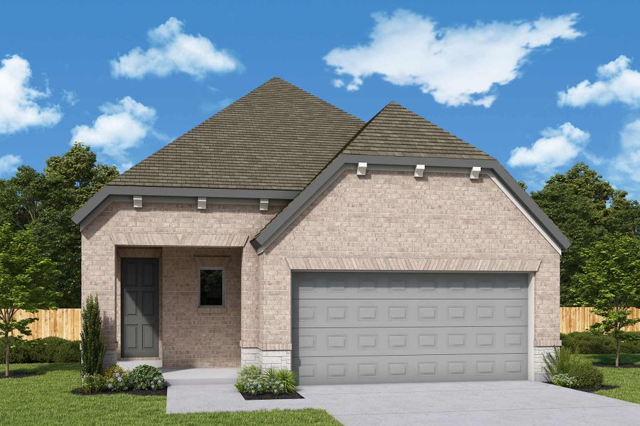 Representative exterior photo of a completed home built from the The Katy by David Weekley Homes in The Grand Prairie - Meadow Collection, Hockley, TX (Image 2).