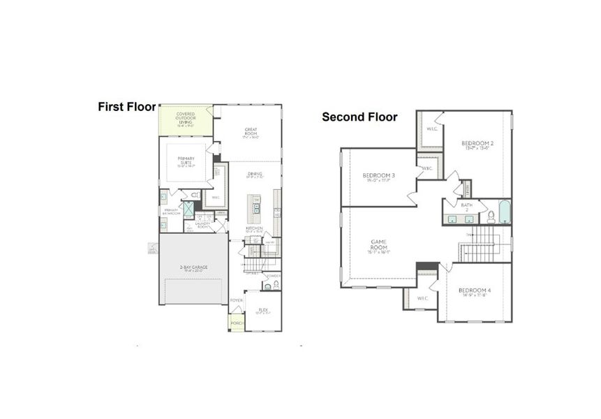 2D floor plan layout for the Willow by Tri Pointe Homes in Landmark, Denton, TX (Image 3). 2D floor plan layout for the Willow by Tri Pointe Homes in Landmark, Denton, TX (Image 3).