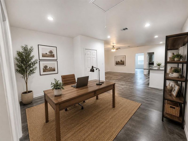 flex space can be used for office area or additional living virturally staged flex space can be used for office area or additional living virturally staged