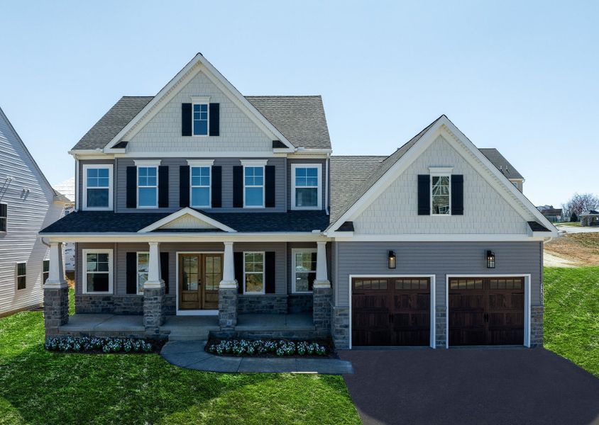 Representative exterior photo of a completed home built from the Augusta by Keystone Custom Homes in McLean South Shore, Belmont, NC (Image 17).