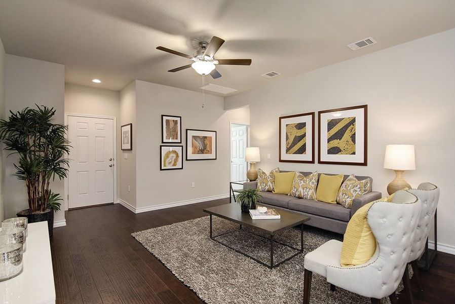 Representative furnished interior of a home built from the Bach by Taylor Morrison in Emory Crossing 40s, Hutto (Image 5). Representative furnished interior of a home built from the Bach by Taylor Morrison in Emory Crossing 40s, Hutto (Image 5).