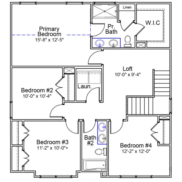 2D floor plan layout of this home in Avenue One, Castle Hayne, NC (Image 4).