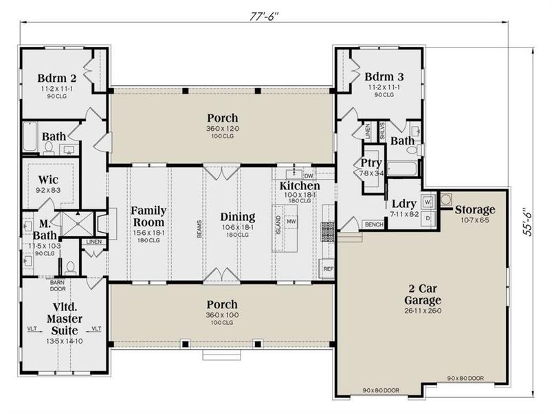 2D floor plan layout of this home in Echo Grove, Poolville, TX (Image 3).