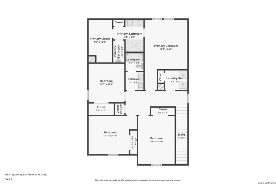 2D floor plan layout of this home in Blue Ridge Ranch, San Antonio, TX (Image 5).