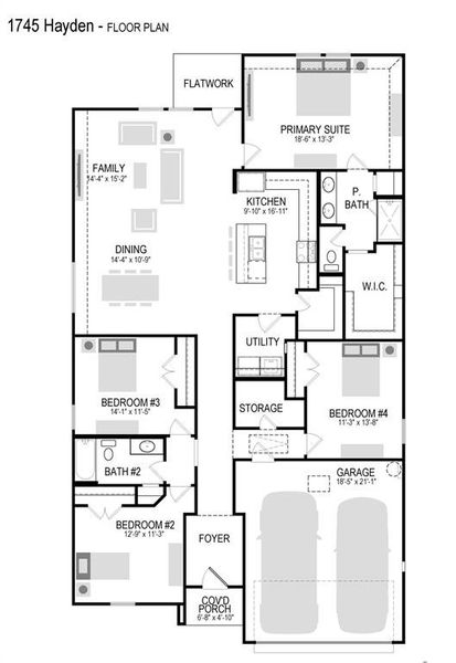 2D floor plan layout of this home in Tesoro at Chisholm Trail Ranch, Crowley, TX (Image 4). 2D floor plan layout of this home in Tesoro at Chisholm Trail Ranch, Crowley, TX (Image 4).