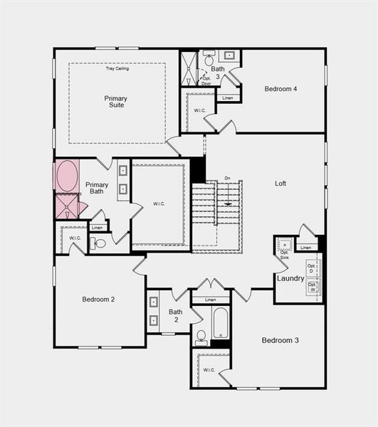2D floor plan layout of this home in Bailey Fence, Dacula, GA (Image 3).