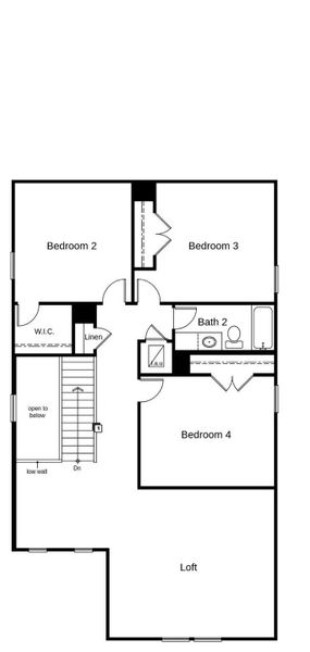 2D floor plan layout of this home in Salerno - Heritage Collection, Round Rock, TX (Image 2).
