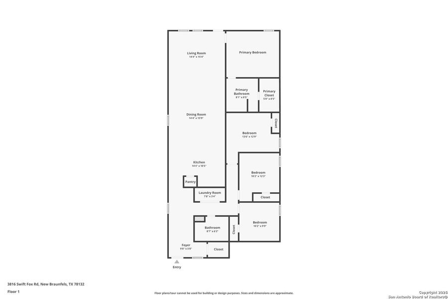 2D floor plan layout of this home in , New Braunfels, TX (Image 3).