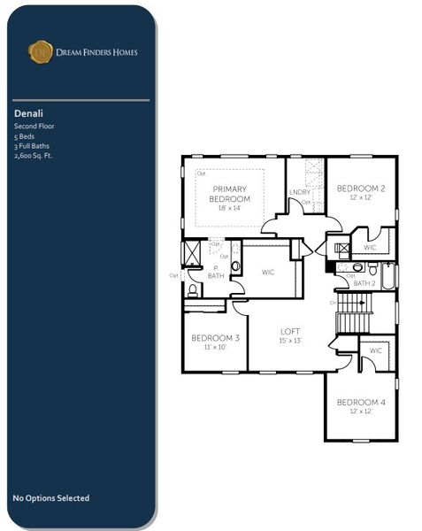 2D floor plan layout of this home in The Reserve at Looking Glass, Parker, CO (Image 2).