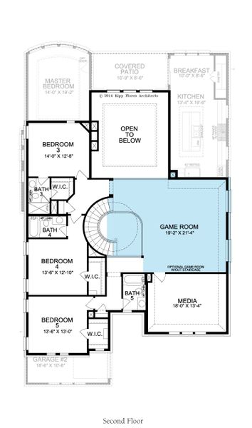 2D floor plan layout for the Malibu by Landon Homes in Fields - Brookside North, Frisco, TX (Image 8). 2D floor plan layout for the Malibu by Landon Homes in Fields - Brookside North, Frisco, TX (Image 8).