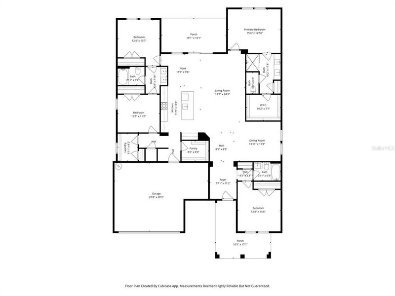 2D floor plan layout of this home in Pine Ridge Estates, Beverly Hills, FL (Image 5).