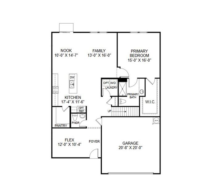 2D floor plan layout for the Maxwell by HHHunt Homes LLC in Oak Meadow, Angier, NC (Image 8).